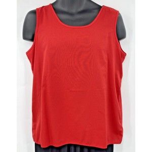 Vintage 70s Orare Solid Basic Red Pullover Tank Top Made In USA Womens Large
